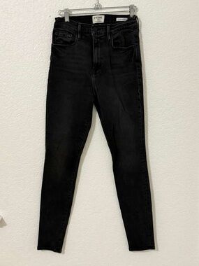 FRAME Ali High Rise Skinny Jeans Black Gray Stretch Denim Sz 29 Made in USA